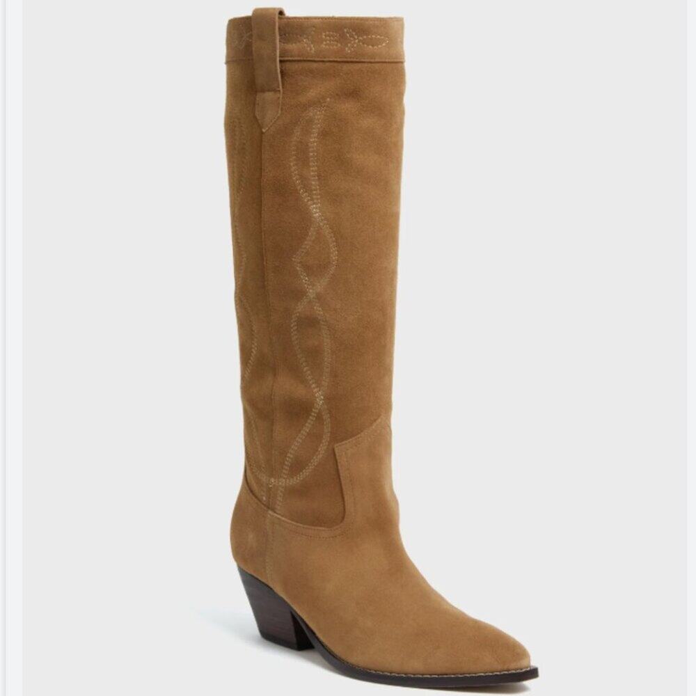 Marc Fisher Natural Edania Cowboy Boots Size 9.5 New